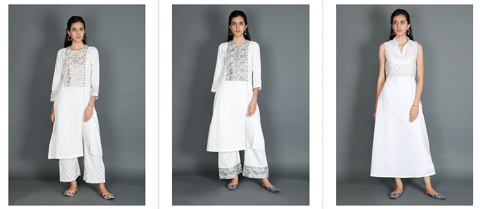 White Sleeveless Kurtas - Buy White Sleeveless Kurtas online in India